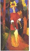 August Macke Woman in park oil on canvas